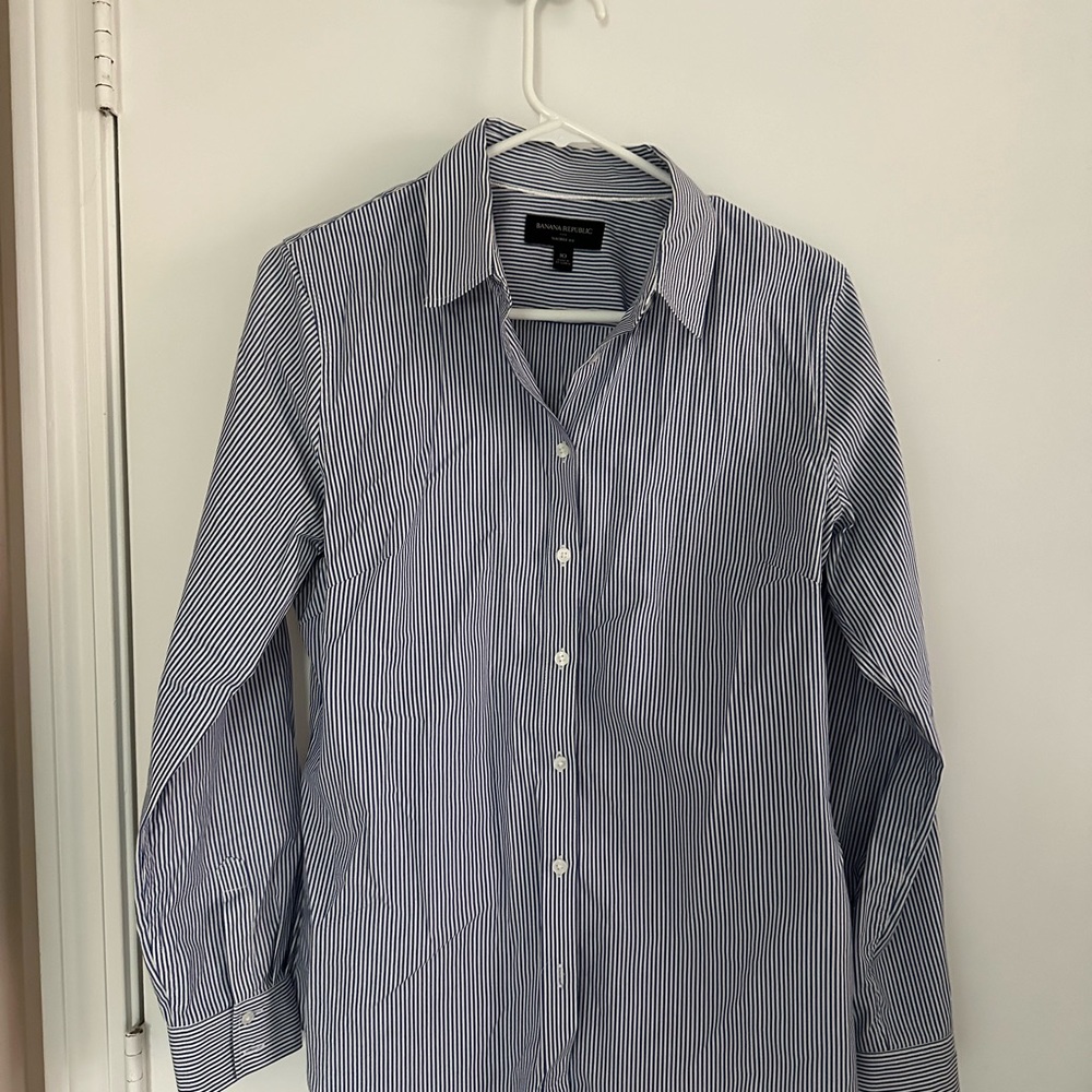 Striped Banana Republic button down shirt
